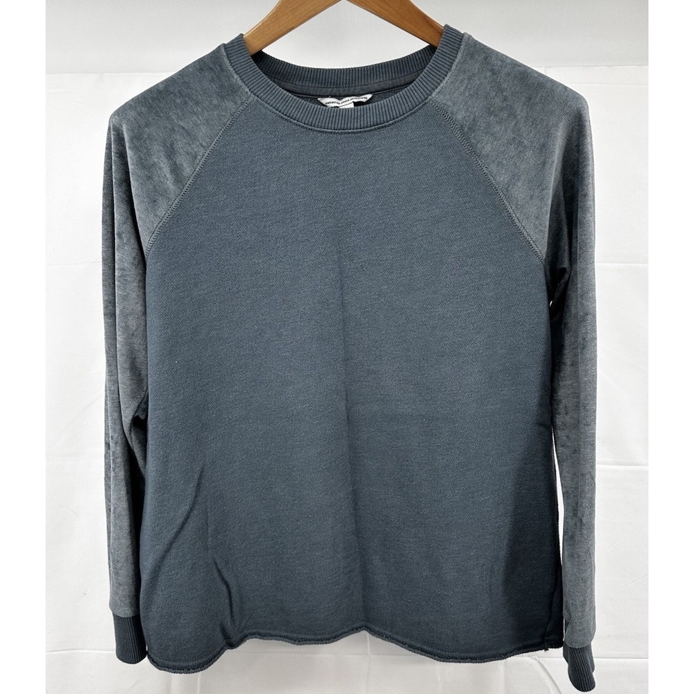 American Eagle Velvet Velour Pullover Sweatshirt Women's‎ Small Dusty Blue